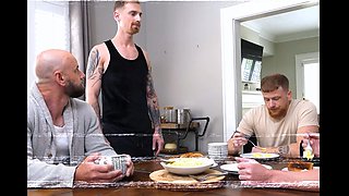 Stepdad licks and breeds FTM stepson