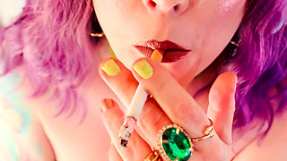 The Lovely Miss Tina Snua Smokes A Cigarette With Dangles, Drifts & Close Ups