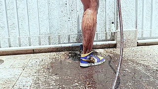 I Fuck My Ass Outdoors After Playing in the Mud and Wearing My New Sneakers