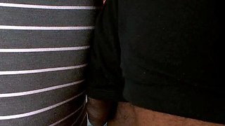 Busty brunette sucks and licks big cock in a close up