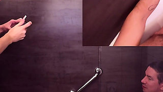 Double Slave in Bathtub and Gets Pussy Squirted by Me