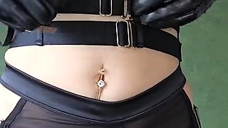 Sexy slender MILF performs slow and sensual striptease