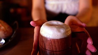 Petite amateur redheaded teen pisses and sucks cock