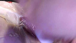 Deep Keely Spreads Wide Open: Dildo & Glass Extreme Insertion Close-Up