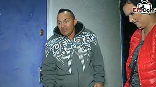 Arrogant German housewife is persuaded to have sex