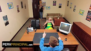 Step daughter and step mummy Chloe Temple & tiffani madison share principal's dong - perv principal