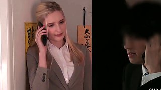 Busty Blonde Secretary Shakes Her Massive Ass in the Office