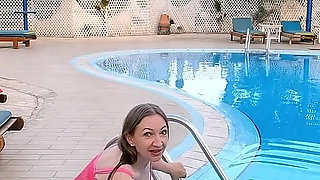 Hot Busty MILF Take off Swimming Suit
