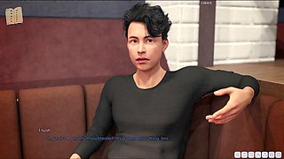 Hot brunette with a big ass explores erotic tales in an adult visual novel