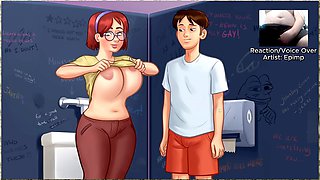 Playing video games, video game, hentai blowjob