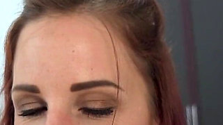 Insatiable Redhead MILF Elly Sucks Cock in Hotel