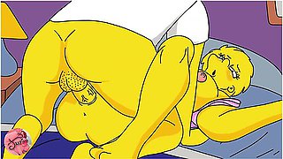 Marge Simpson Gets Her Luscious Pussy Buried In - Animation
