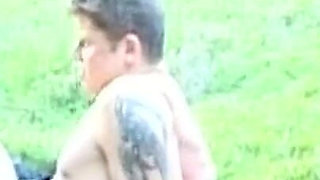 Outdoor Group Bang with Dripping Cum and Sloppy Blowjobs