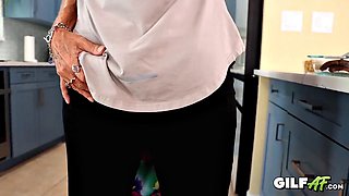 Granny Leilani Drains Muscular Tattooed Stepsons Tension