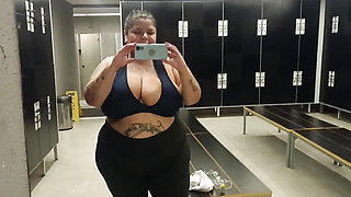 Slutty BBW In The Gym Bathroom