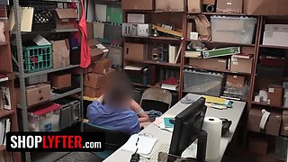 Shoplyfter - Tiny Teen Brooke Bliss Bends Over Officer Desk and Opens Her Legs