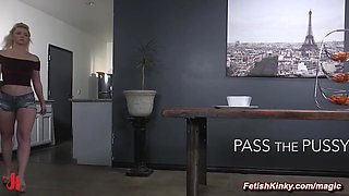 Cheating girlfriend 2 dicks in one chick fuckd in bondage