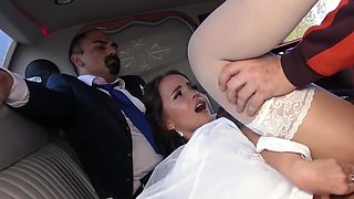 Cuckold groom watches his bride getting fucked into ass