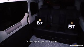 Hot Czech redhead Vanessa Shelby has a raunchy car sex encounter, leaving her covered in cum