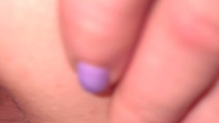 Teasing her arsehole close up with my dick