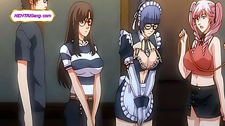 Maid queen works nerd cock and drinks hot semen in POV view