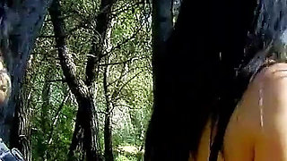 Teen Lolly with big boobs and glasses fucked outdoor by step brother