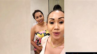 Thai MILF girlfriends lesbian shower sex