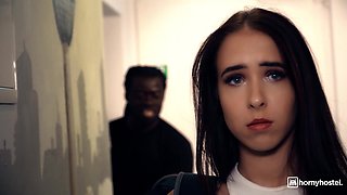Sensual redhead shares interracial european blowjob hardcore cumshot