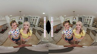 Naughty Coeds, Katie Kinz And Lilly Bell, Enjoy A Creamy Sundae With Their Friends Dad