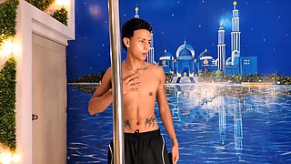 Latino Twink Big Cock Handjob