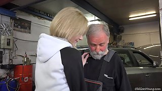 Frances takes advantage of old heads teenie dude to land plum job