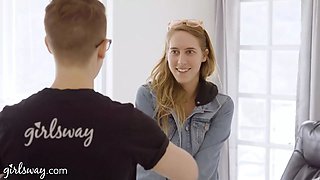 Girlsway kinky Cadence Lux spanks girlfriend while being frigged