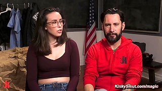 Bound evidence clerk ass fucking banged by big penis dirty cop