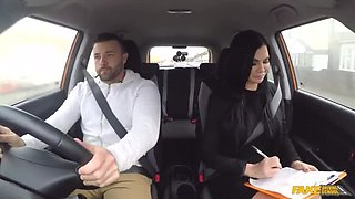 Horny British MILF Examiner Jasmine Jae Gives Student Max Deeds a Blowjob and Car Sex - Fake Driving School POV