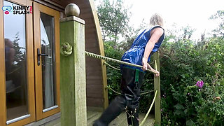 Shiny Pvc Rainwear Walk with a Kinky Secret