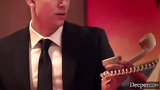 Brunette Wife Ellie Nova Bound and Fucked Hard - Blowjob, Titty Fuck & Doggystyle