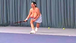 Beautiful Brunette Big Boobs Rides Fake Cock