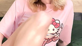 Pink Tee Pixie Bed Phone Glow - Panty Tease to Finger Bliss