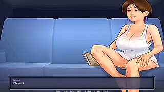 Summertime Saga: Cougar Milf Caught A Guy With His Big Dick In His Hands - Car Toon