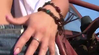 Whitezilla old guy seduce teen to rough outdoor anal sex