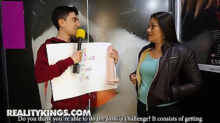 Alexis doll visits jordi's porn supermarket & wins the contest to fit a huge sex toy in her ass - reality kings
