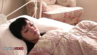 Japanese teen Rei Mizuna gives amazing blowjob in wild threesome sex