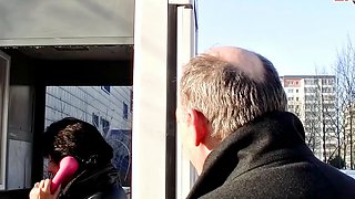 Old German housewife fucks after flirting with grandpa