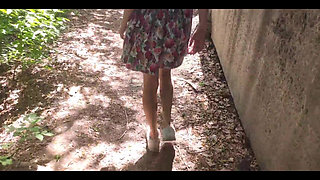 Cute Girl Deep Blowjob on the Street POV - Cumshot