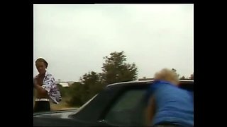 German Blonde Babes Sucking Big Cock Outdoor - Amateur Foursome Action