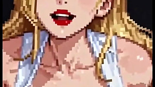 Just Blonde Pixel Boobs Girls, Ai Animation
