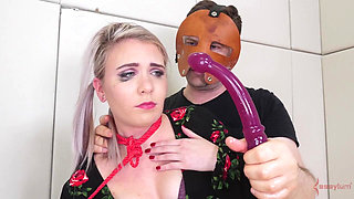 Teen Get Rough Anal and Piss Punishment at the Ice Cream Stand, with Nasty Anal Creampie Eating