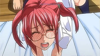 Hairy Giant Cock for a Naughty Redhead Bitch with Glasses (Hentai)