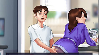 Korean big hot aunty make seen in summer time saga