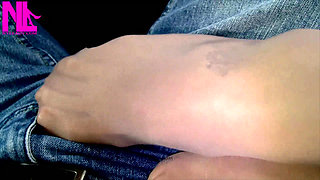 Stimulating My Man with My Hosed Feet in the Car and at Home